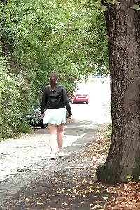 Plumpy Babe Pulls Up Her Dress To Pee Outside