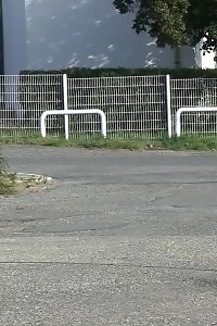 Brunette Gal Makes A Pissy Puddle On The Road