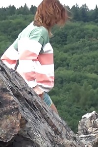 A Whore Is Taking In The View When She Needs To Piss