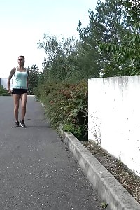 Kinky Bitch Lifts Her Leg Up To Piss Outside