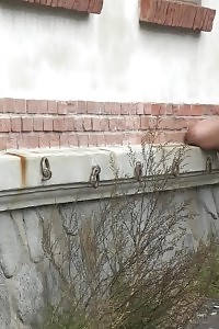 Naughty Brunette Lifts Up Her Dress To Pee