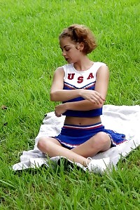 Check Out This Dirty Cheerleader As She Gets Nude In The Public And Makes Her Cunt Wet