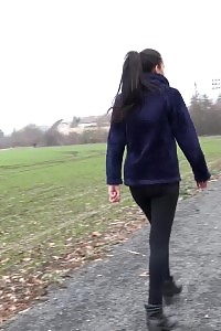 Esperansa Pisses In Outdoor In Woods
