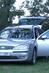 Cleaning Her Husbands Vehicle With Her Own Piss