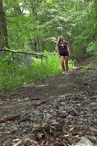 Nubile Blonde Jena Lovely Taking A Leek In The Woods