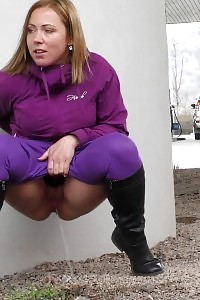 Petrol Station Peeing Behind A Big Pillar