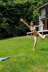 Youzn In Nothing Asian Beauty Enjoys Exhibiting Her Fantastic Hairy Twat Outdoors
