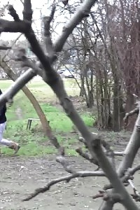 Brunette Tart Keeps On Pissing Outside