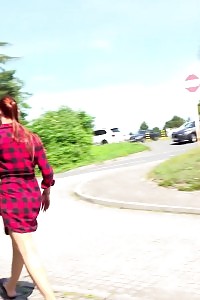 Ginger Angel Morgan Squats To Piss Outside