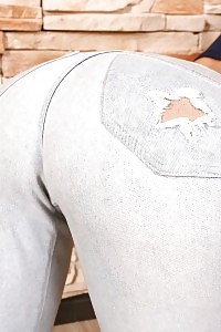 A Nice Ass Teenager In Tight Jeans And Black Nicepanties