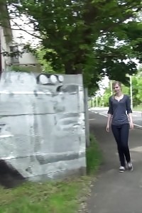 Blonde With Labia Piercing Pisses Outside
