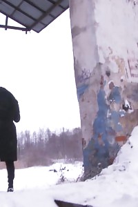 Black Haired Dasha Relieves Her Pee Desperation