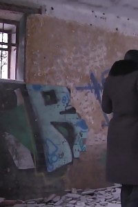 Brunette Amateur Pisses In An Abandoned Building