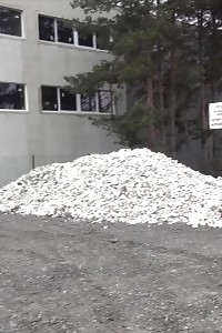 Good-looking Nag Pisses Onto A Pile Of Rubble