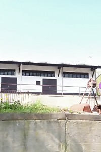 Black Haired Gal Sprinkles Her Pee Off A Ledge