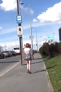 Ginger Sprays A Hot Stream Of Piss Outdoors