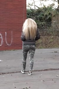 Majestic Blonde Pisses In Public In The City