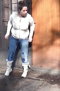 Magnificent Black-haired Pisses In Public By The Airport