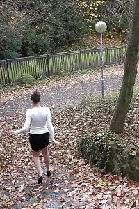 Cutie With Hairy Snatch Pisses Down Steps