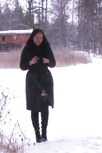 Black Haired Dasha Relieves Her Pee Desperation