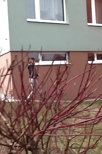 Brunette Lady Is So Desperate To Piss Outside