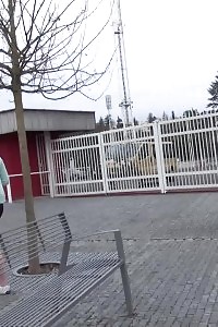 Brunette Princess Is Watched Outside As She Pissing