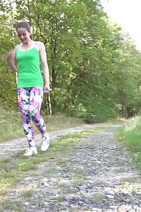 Dazzling Valentina Ross Taking A Leek In Closeup Outdoor