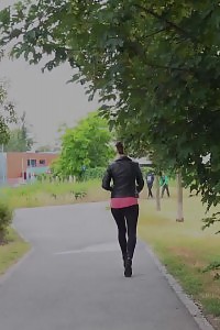 Pretty Dark Haired Lady Pees In Public
