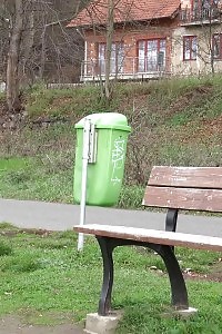 Dazzling Blonde Pisses Public On A Bench