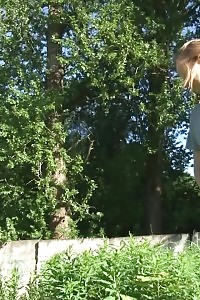 Fabulous Lena June Nervously Pisses Outdoors