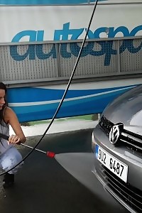 Lexi Dona Displays Her Juggs In The Car Wash