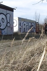 Magnetic Black Haired Doll Shows Her Ass To Piss