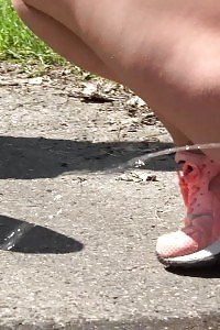 2 Awesome Gfs Squatting To Piss Outside