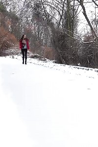 Cynthia Vellons Melts The Snow As She Pissing Outside