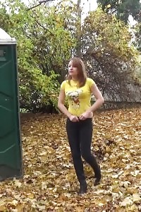 Magnificent Girl Pisses In The Mid Of A Public Woodland