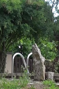 Ginger Pisses In Her Neighbours Pool