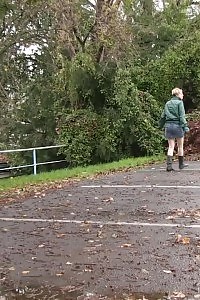 Blonde Girl Pisses In The Car Park