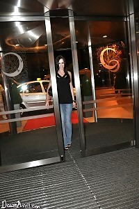 Dawn Avril Walking In The Streets Shows Her Pretty Nice Tits And Butt In Black Panties