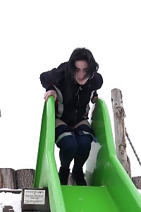 Public Peeing For Black Haired Princess Outdoor