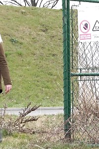 Blonde In Jeans Pisses Outside