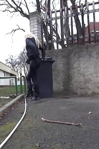 A Captivating Light-haired Pulls Down Her Panties To Piss