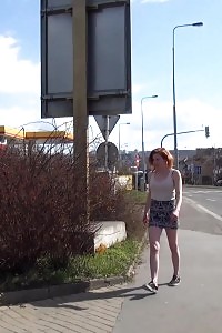 Ginger Sprays A Hot Stream Of Piss Outdoors