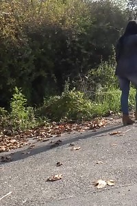 Closeup Peeing For Stripping Dark Haired Bitch