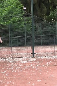 Great Babe In Pink Boots Sprays Her Piss Outside