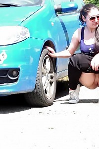 Sunshine Reflects Off A Pee Puddle Public