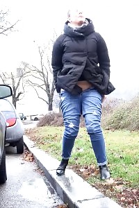 Nikki Dream Pulls Down Denims And Pissing