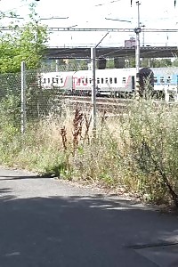 European In Glasses Squats To Pee By Railway