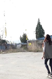 Public Pissing For Fascinating Brunette Cynthia