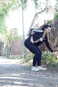 Isabel Dark Pulls Down Her Pants To Piss