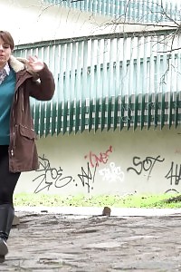 Intriguing Dame In High Heels Pisses Outside In The City